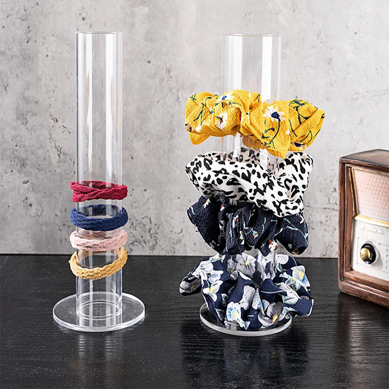 

Acrylic Scrunchie Holder Organizer Hair Ties Headdress Jewelry Accessory Display Stand For Teen Girls Room Decorate