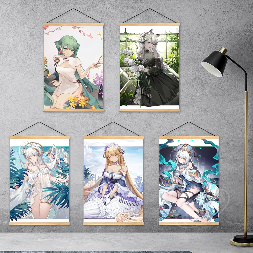 

Wall Saileach Artwork Arknights Canvas Game Pictures Gavial Painting Print Heavyrain Poster Platinum Hanging Wooden Home Decor