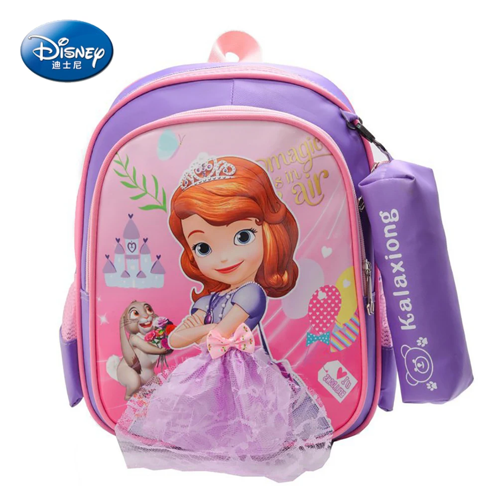 Детские Модные школьные ранцы Disney для девочек, рюкзак с принтом милой Софии и Эльзы, светильник дышащие сумки