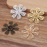 5pcspack 28mm big copper flower bead caps gold silver antique bronze flower filigree bead end caps for diy jewelry making
