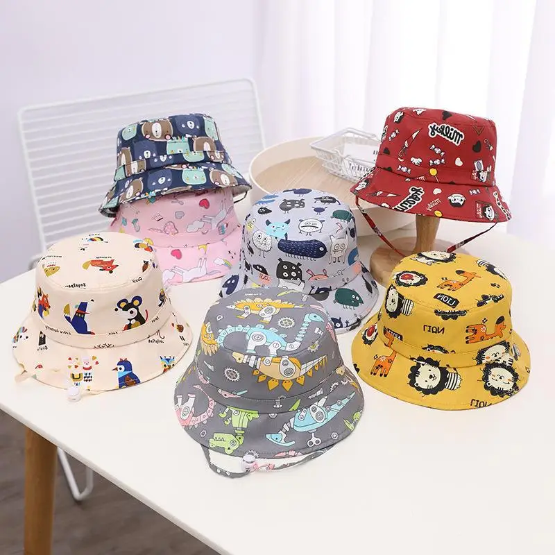 

Summer Baby Hat Kids Cotton UV Protection Sun Cap Children Panama Beach Hat Girl Boy Bucket Hat Cute Cartoon Infant Caps 1-3 Y