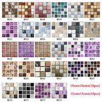 Pcs set Mosaic Landscaping Decoration Self-adhesive Wall Stickers Home Kitchen Bathroom Waterproof Simulation Tile Stickers