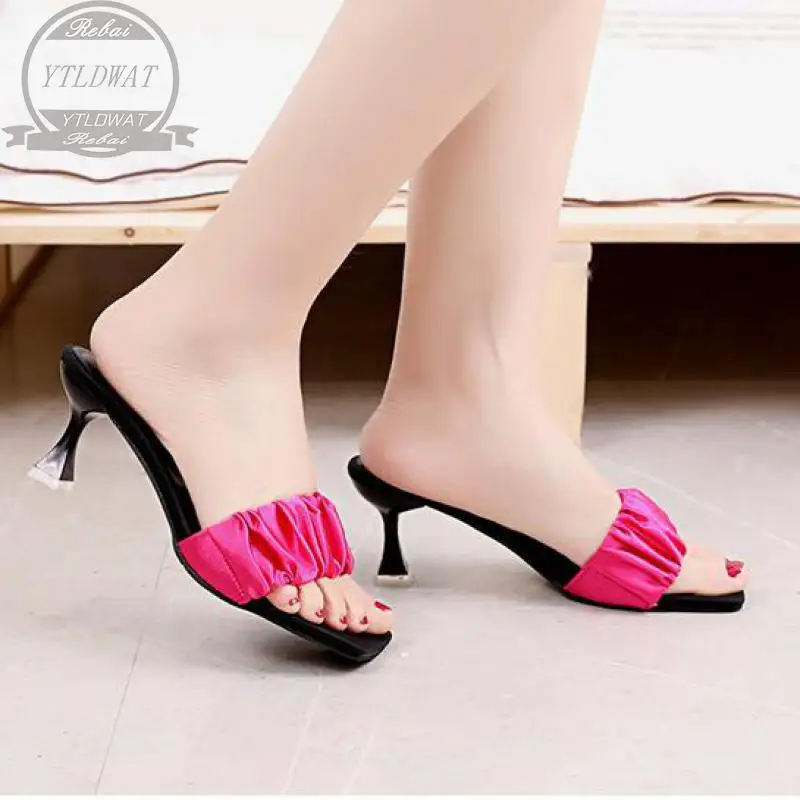 YTLDWAT Summer Women's Shoes 2022 New High-Heeled Sandals And Slippers Stiletto-Toe Outer Wear   Chaussure Femme