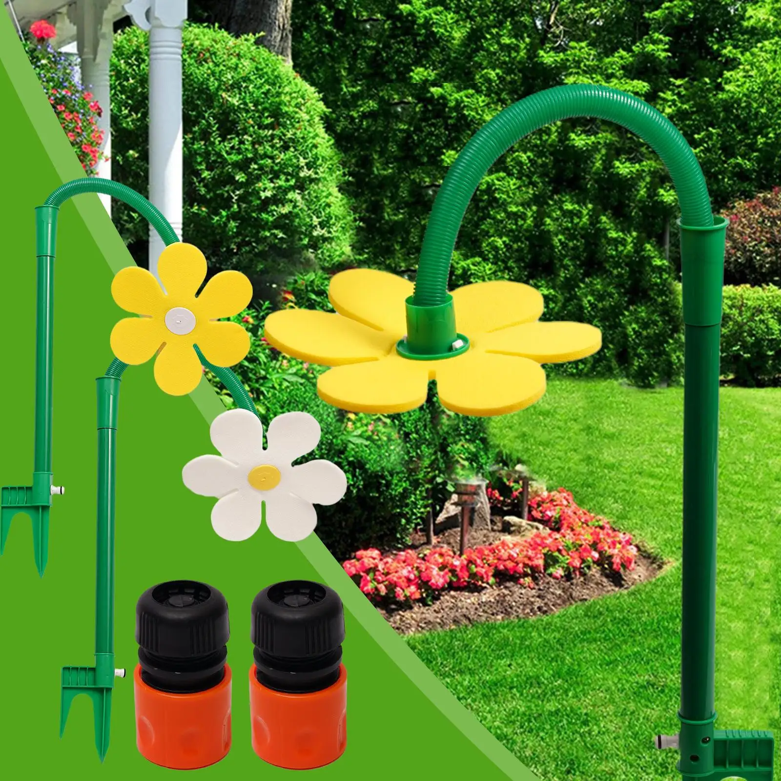 1pc Crazy Daisy Sprinkler Garden Lawn Funny Crazy Rotating Sunflower Garden Sprinkler Irrigation Tool Garden Creative Decoration images - 6