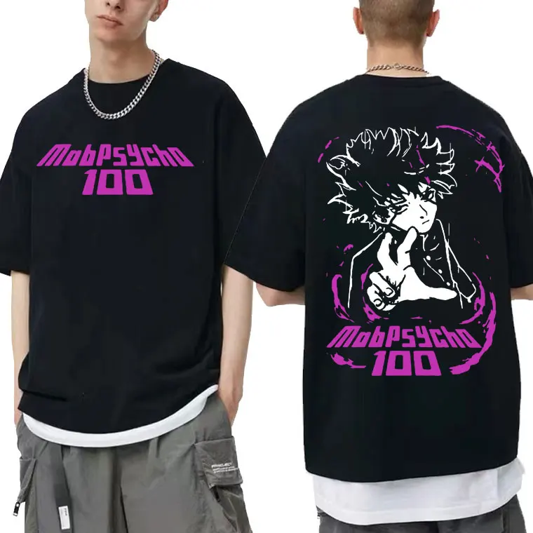 

Anime Mob Psycho 100 T-shirts Men Women Fashion Harajuku Streetwear Manga Mobu Saiko Hyaku Tees Shigeo Kageyama Graphic Tshirt