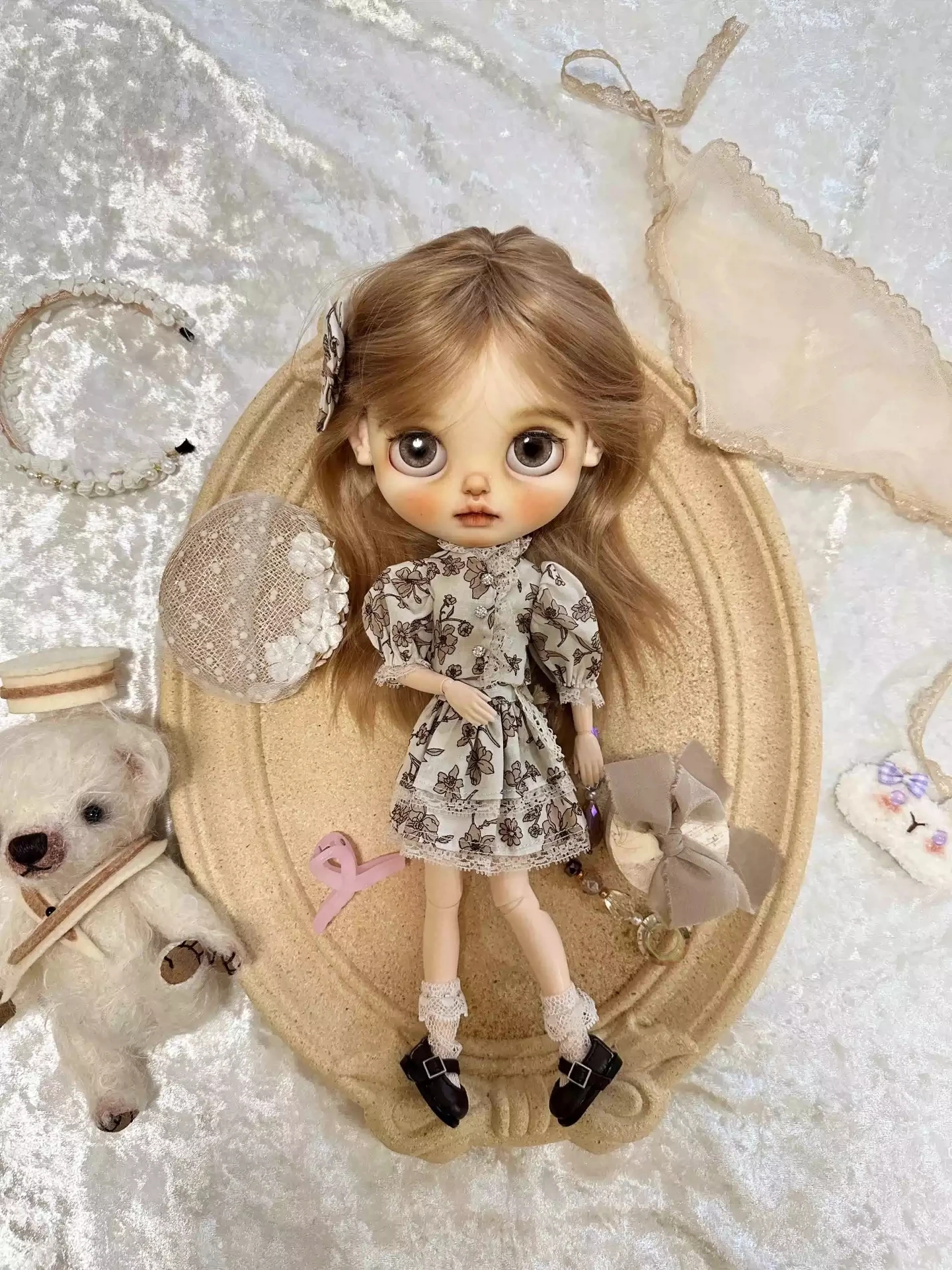 Dula Doll Clothes Dress Summer Vintage pattern Blythe Qbaby ob24 ob22 Azone Licca ICY JerryB Bjd Doll