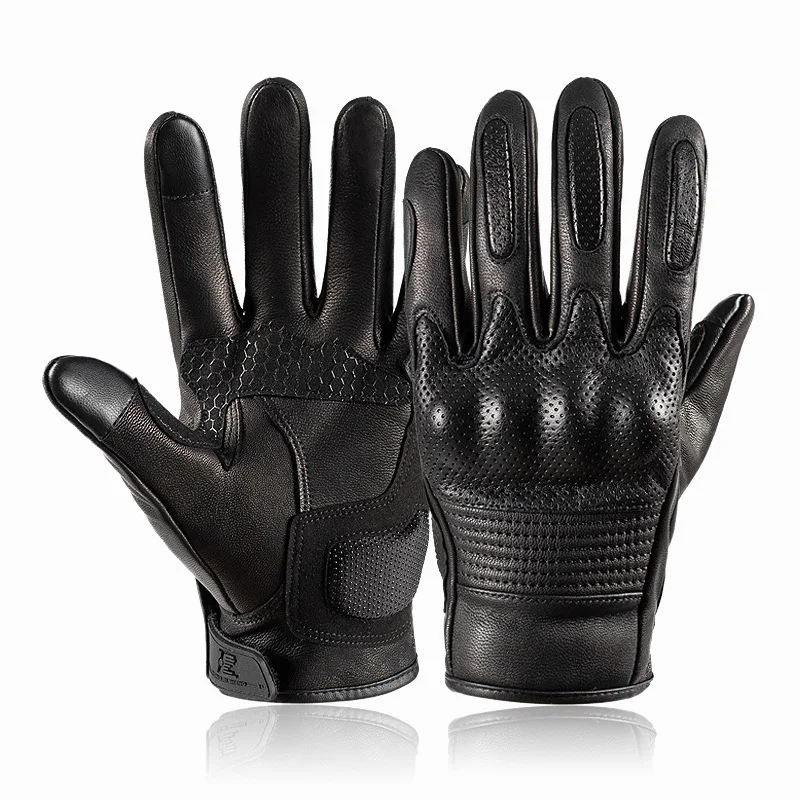 

Women Men Retro Motorcycle Gloves Winter Sheepskin Riding Racing Driving Gloves Anti-fall for Keep Warm Touch Screen Mittens