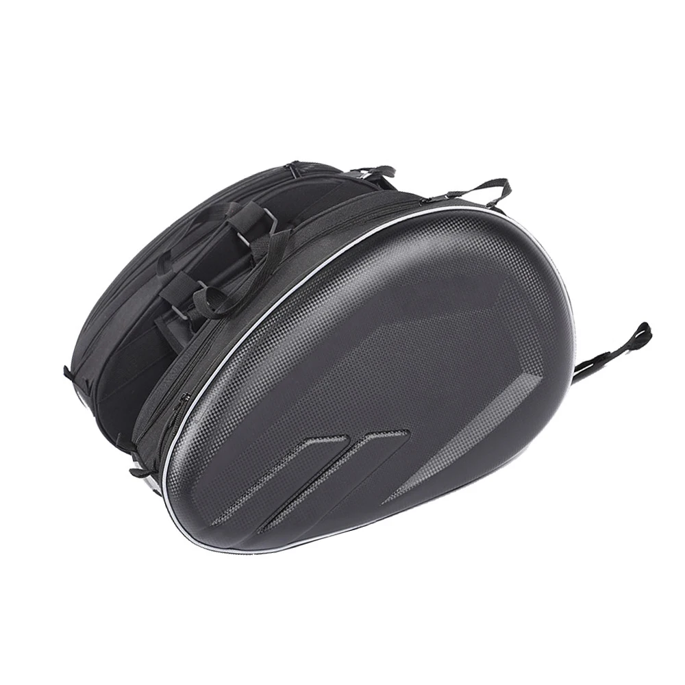 1 Pair Motorcycle Tail Bag Helmet Travel Bags Rear Seat Bag Suitcase Saddlebag Moto Waterproof Racing Race Black Motorcycle Bags enlarge