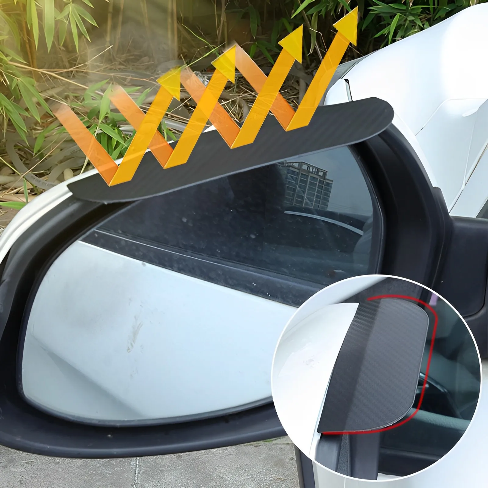 

2 PCS New Car Rearview Carbon Fiber Rain Eyebrows Rain Shield Snow Guard Auto Mirror Protector Cover Shade Accessories
