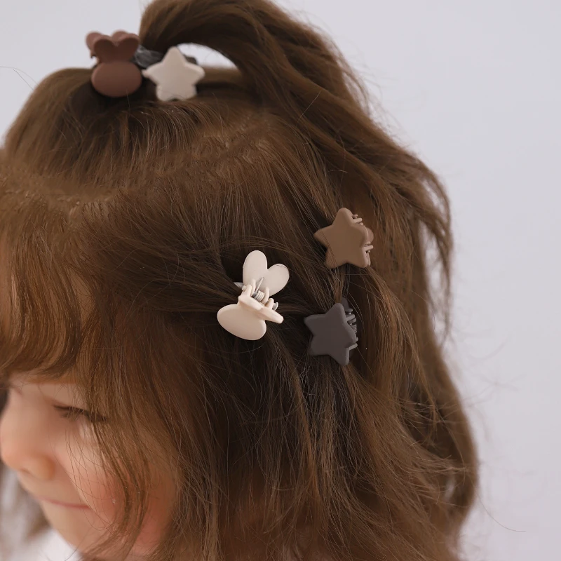 

10pcs/box Mini Hairclaw for Baby Girl Cute Cartoon Milk Tea Color Hair Claw for Mon$Kid Lovely Hair Claw Child Hair Accessories