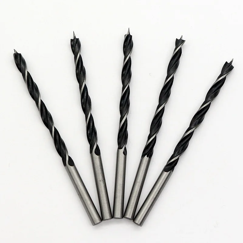 

5pcs 6mm Straight Shank Twist Three Brad Point Drill Bit High Carbon Steel Drill Wood Woodworking Tool Wood Working Twist Drill