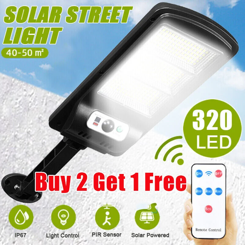 

[Flash Deal]3000W 990000LM LED Solar Flood Light Security Motion Sensor Outdoor Yard Street[US Stock]
