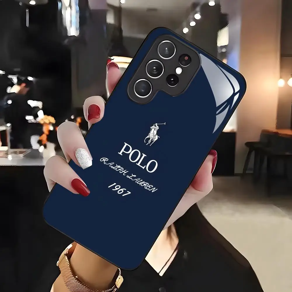 Фото Элитный чехол для телефона U.S. Polo Assn. для Samsung S26 S25 S24 S23 S22 S21 S20 Plus Ultra Note20, стеклянный магнитный чехол №1