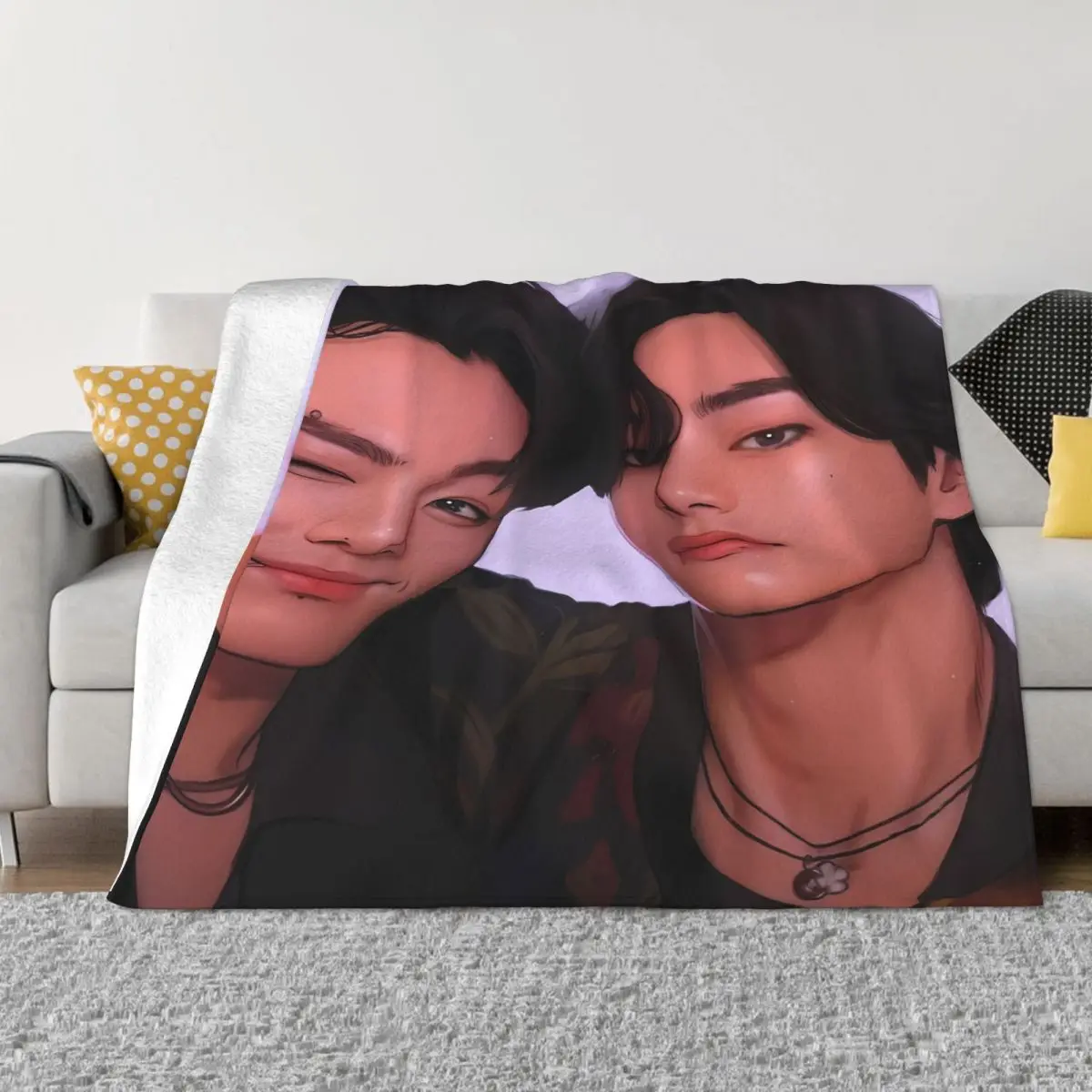 Taekook The Late Show 2021 фотоодеяло покрывало на кровать одеяло мягкое для кровати