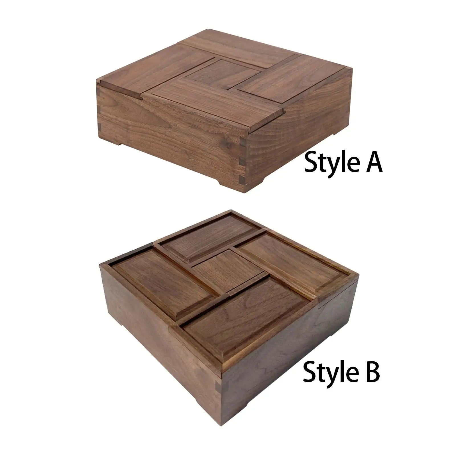 

Wooden Snack Organizer Decorative Gifts with Lid Divided for nuts