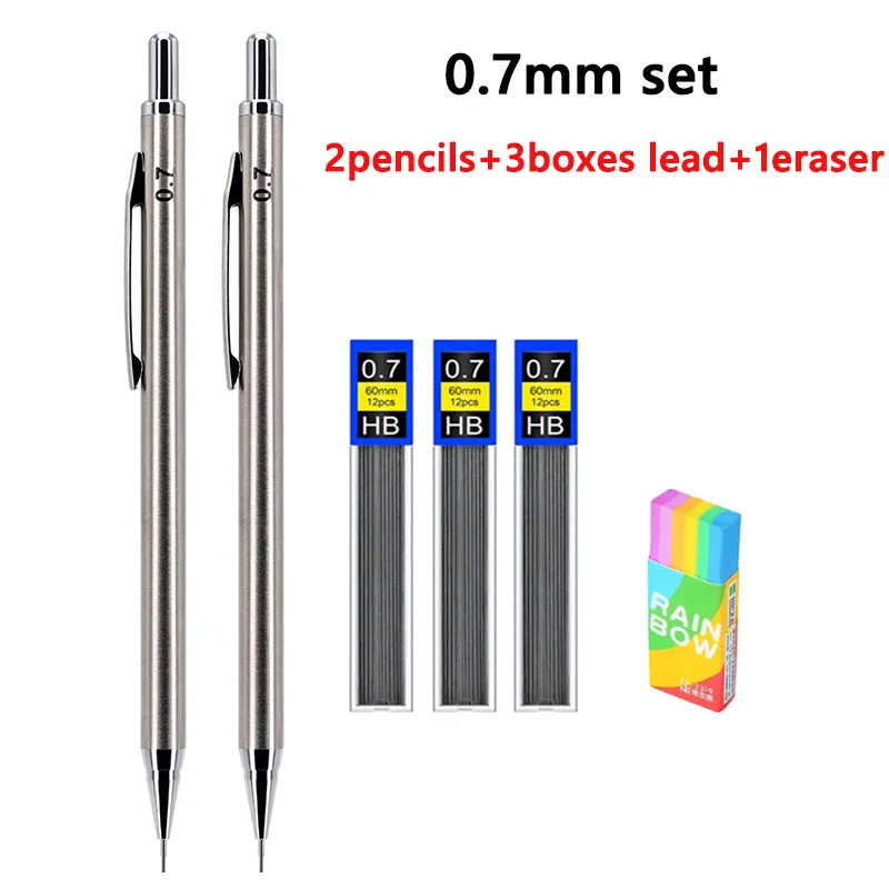 

Механические карандаши набор 6 шт., нержавеющая сталь, 0.5/0.7/0.9/2.0 мм