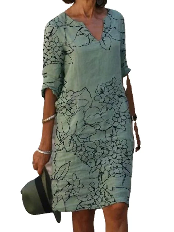 

Fashion 2022 Autumn New Women's Clothing Hot Selling Personalized Printing Fashion Loose Large Dress Sexy Dress