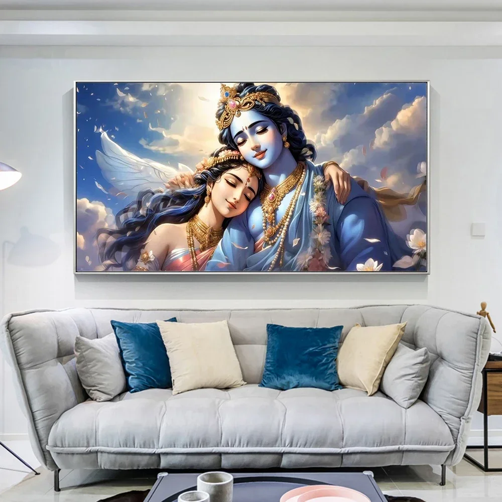 Художественный плакат Radha Krishna принты для гостиной домашний декор индийский
