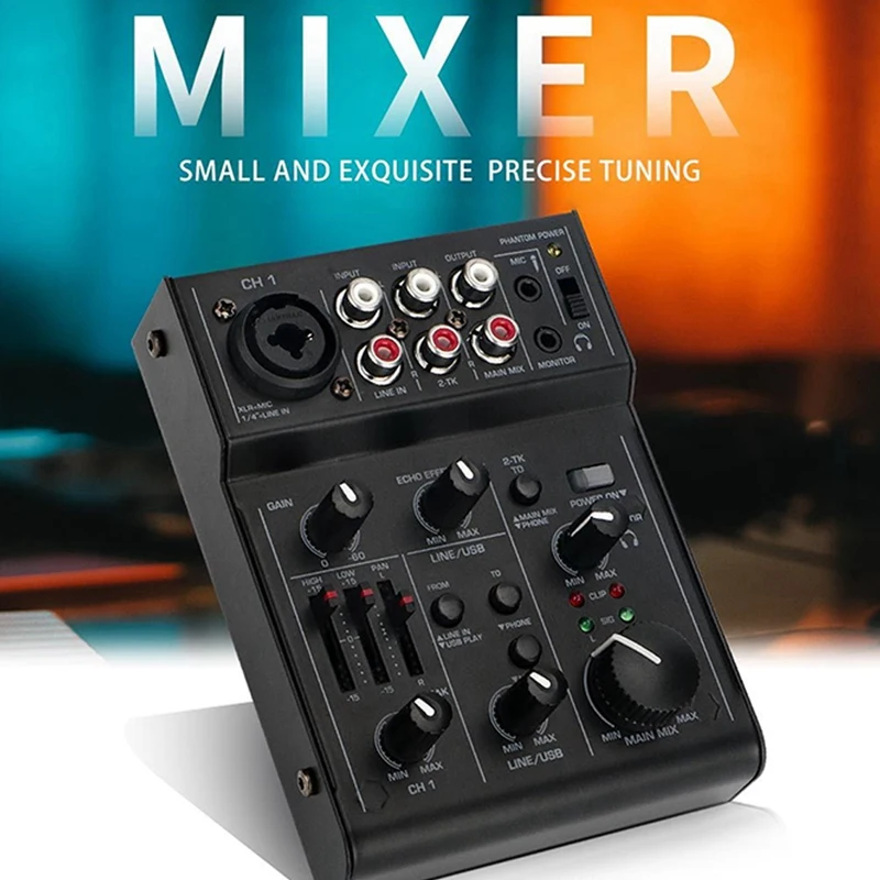 

Audio Mixer Sound Audio Interface Built-In Effect Mini Professional Mixer Sound Card