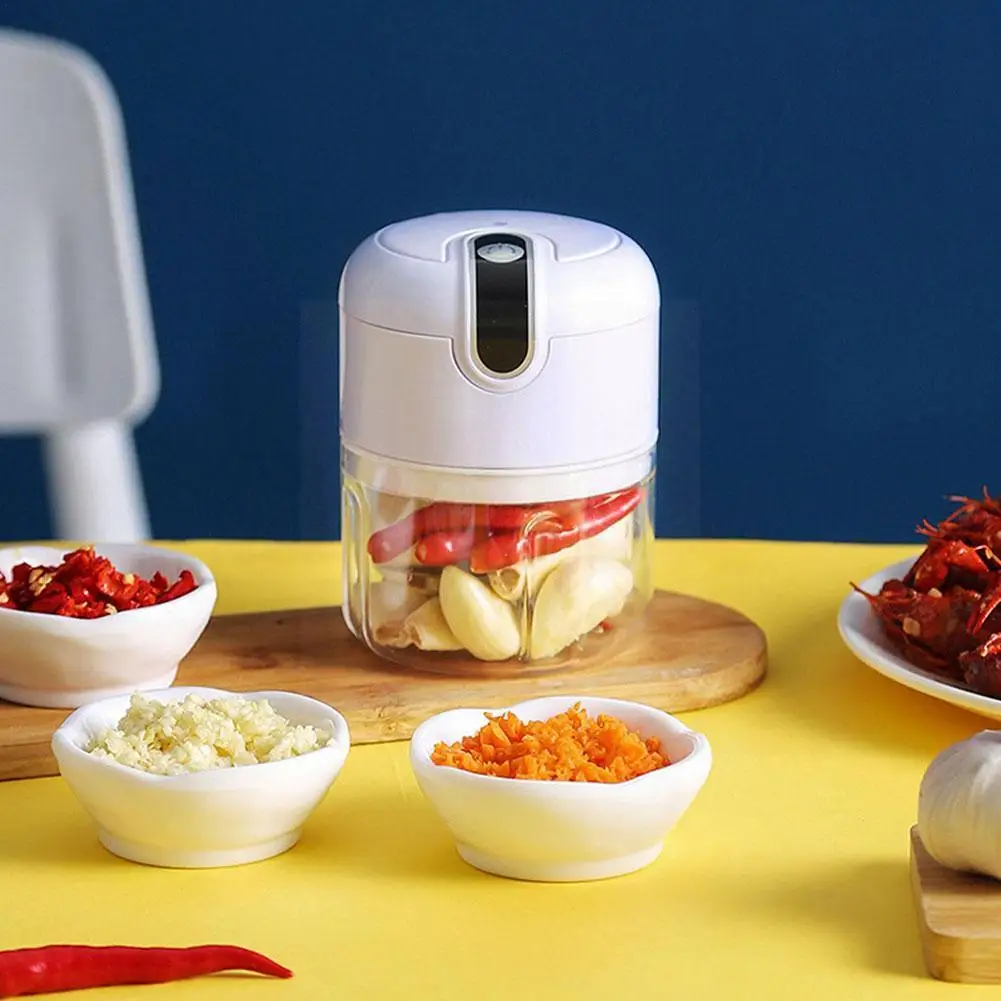 

Electric Garlic Masher Press Durable Garlic Vegetable Crusher Garlic USB Chili Kitchen Charging Gadgets Chopper Chopper Mea U6T7