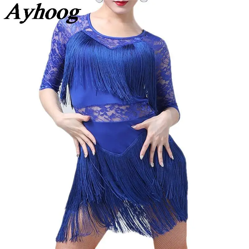 Женское платье для латиноамериканских танцев соблазнительное Сетчатое бальных