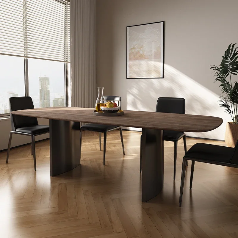 Обеденный стол для виллы большой плоский пол минималистичный прямоугольный