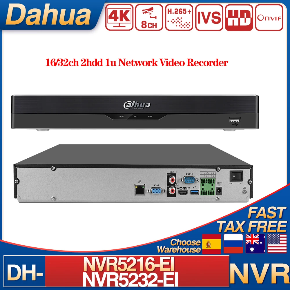 Оригинальный сетевой видеорегистратор Dahua 16-канальный NVR5216-EI 32-канальный NVR5232-EI 1U