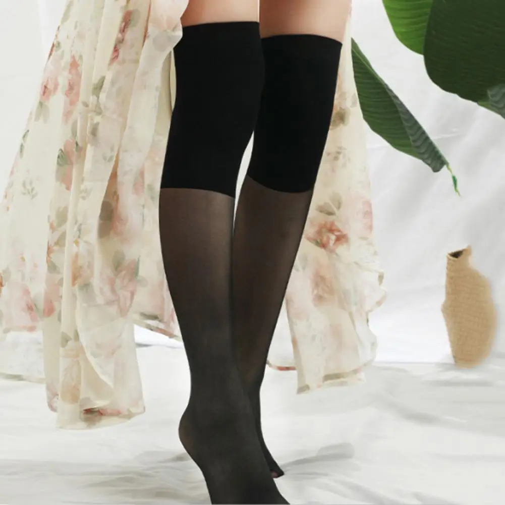 

Knee Socks Thin Anti-hook See-through Anti-slip High Elasticity Knee Protection Breathable Thermal Cuttable Summer AC Stockings