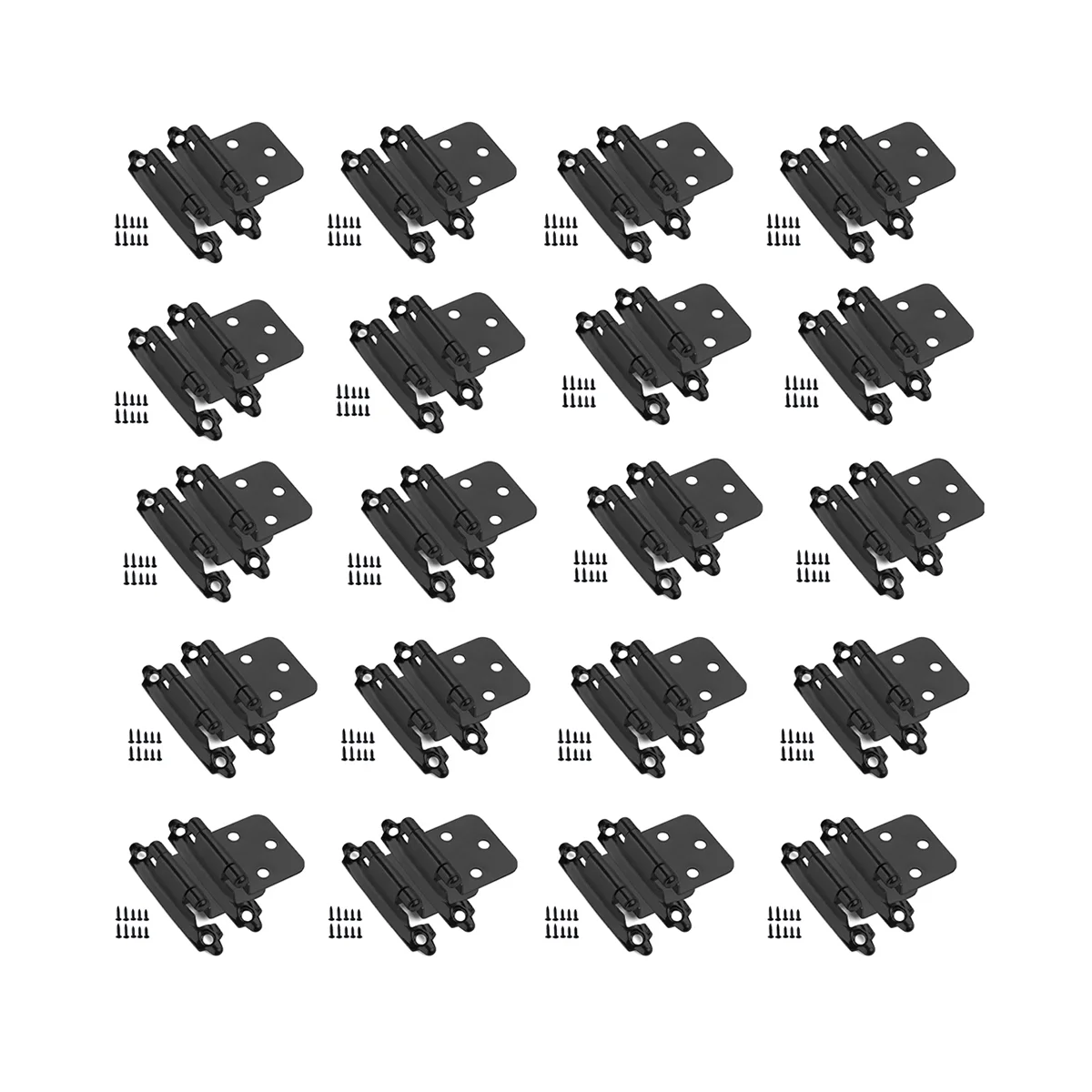 

25 Pairs (50 Units) Cabinet Hinge Self-Closing Kitchen Cabinet Hinges 1/2 Inch Overlay Replacement Cabinet Doors Black