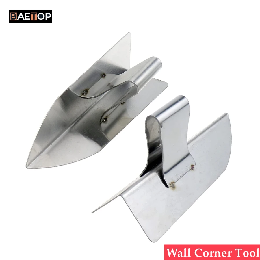 1 Pair Inner and Outer Drywall Corner Tools Stainless 90 Degree Right Angle Wall Corner Knife Garden Trowel Plastering Tool