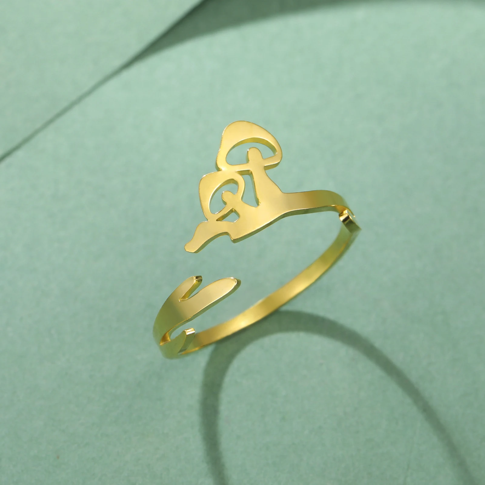 Женское Кольцо Ajarable В Форме Гриба Из Нержавеющей Стали Креативное Регулируемое