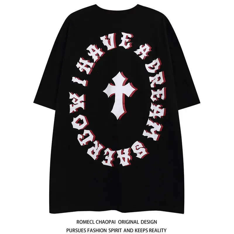 

Новинка 2022, короткая футболка с ожерельем, летняя мода, ретро Свободный Топ с короткими рукавами и принтом надписей Dark Wind в стиле хип-хоп