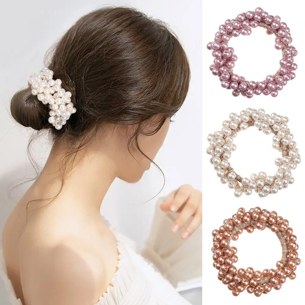 

Женские большие жемчужные резинки для волос, резинки для волос в Корейском стиле, резинки для девочек, аксессуары для волос
