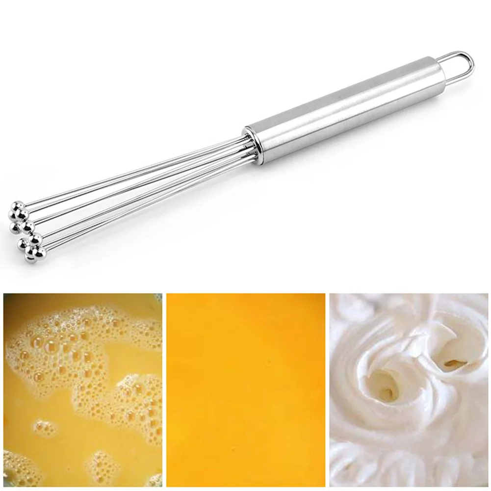 

Stainless Steel Egg Stirring Bead Ball Whisk Manual Mixer Hand Held Egg Beater Ball Whisks Mixing Tool Manual Egg Beater Kitchen