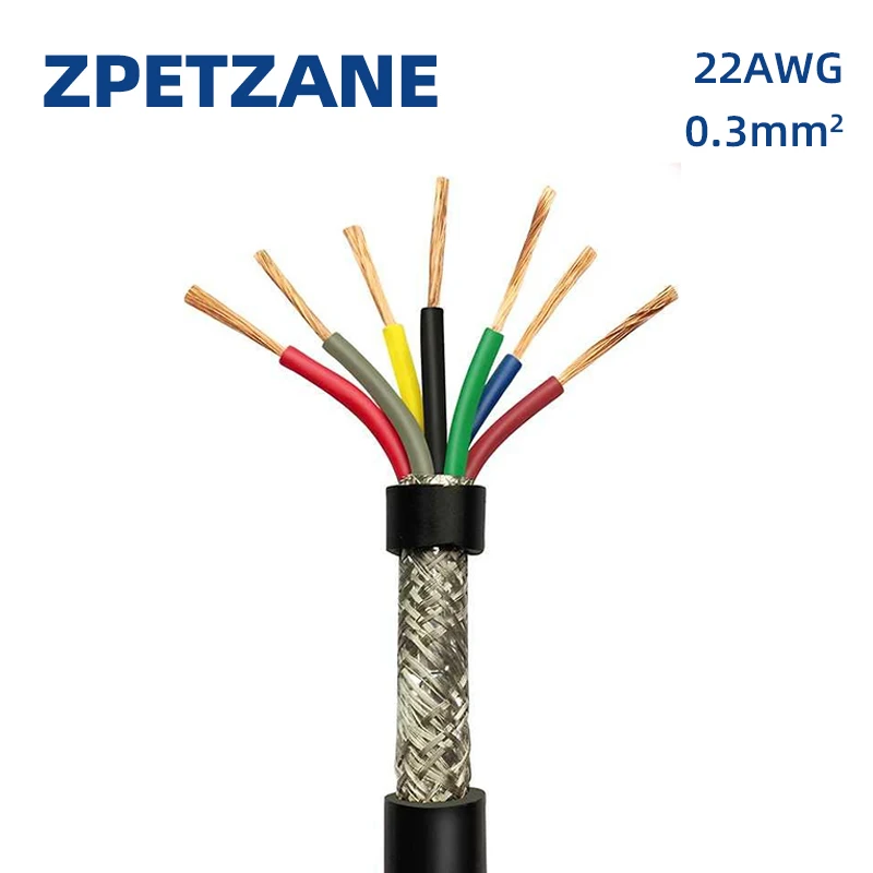 

22AWG 0.3mm2 RVVP Multi-core Shielded Cable Wire 2/3/4/5/6/7/8/10/12/14/16/20/24 Anti-interference Control Inverter Signal Line