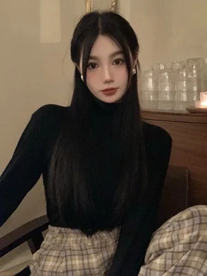 

Women's utumn nd winter new loose lzy wind round neck cpless csul verstile long-sleeved shirt thin inner style