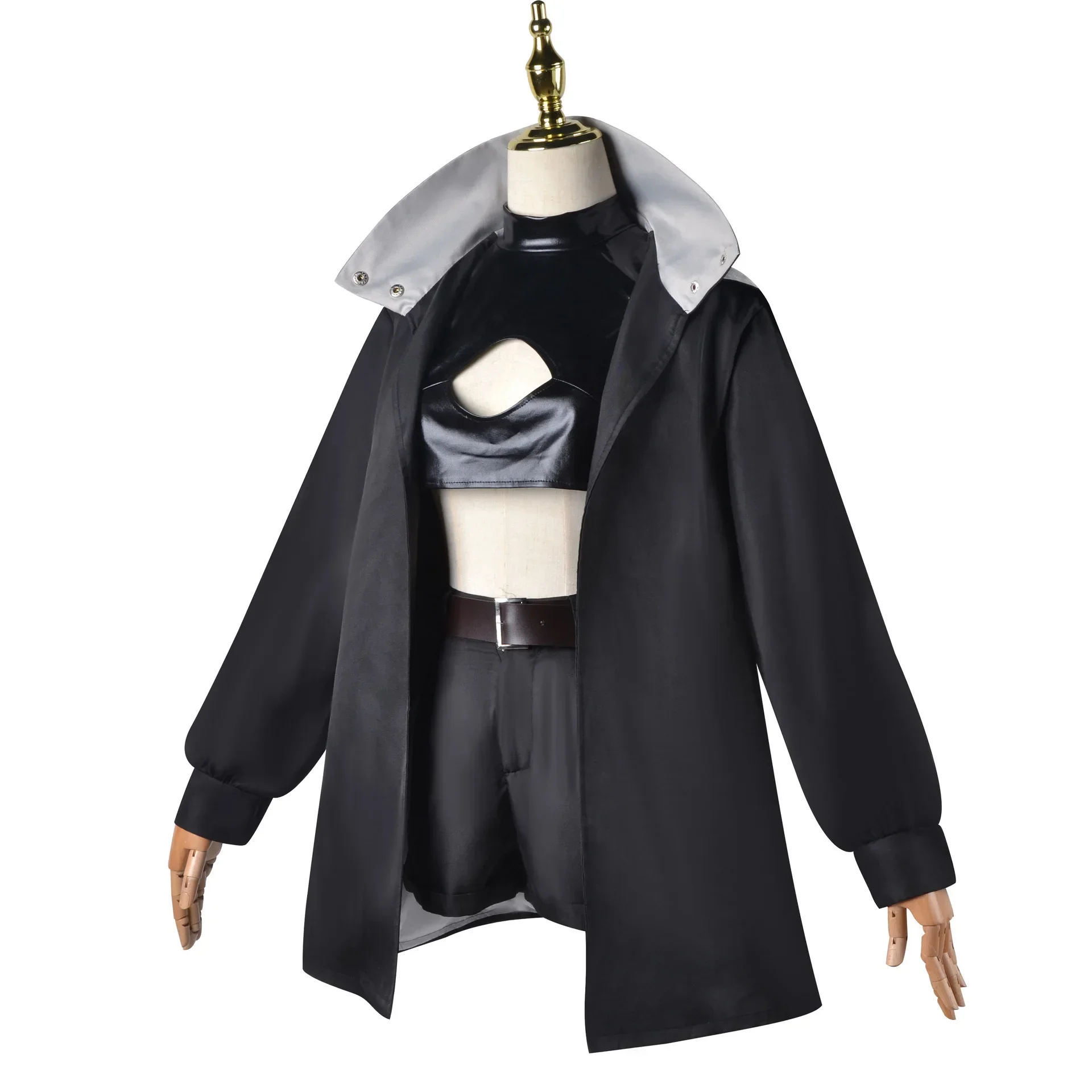 Аниме Call of The Night Косплей Нанакуса Назуна Костюм Парик Черный Плащ Куртка Кожаный