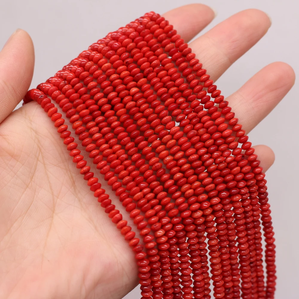 

yachu Natural Coral Red Abacus Beaded 2x3mm For Jewelry Making DIY Necklace Bracelet Accessories Charms Wedding Gifts Decor 38CM