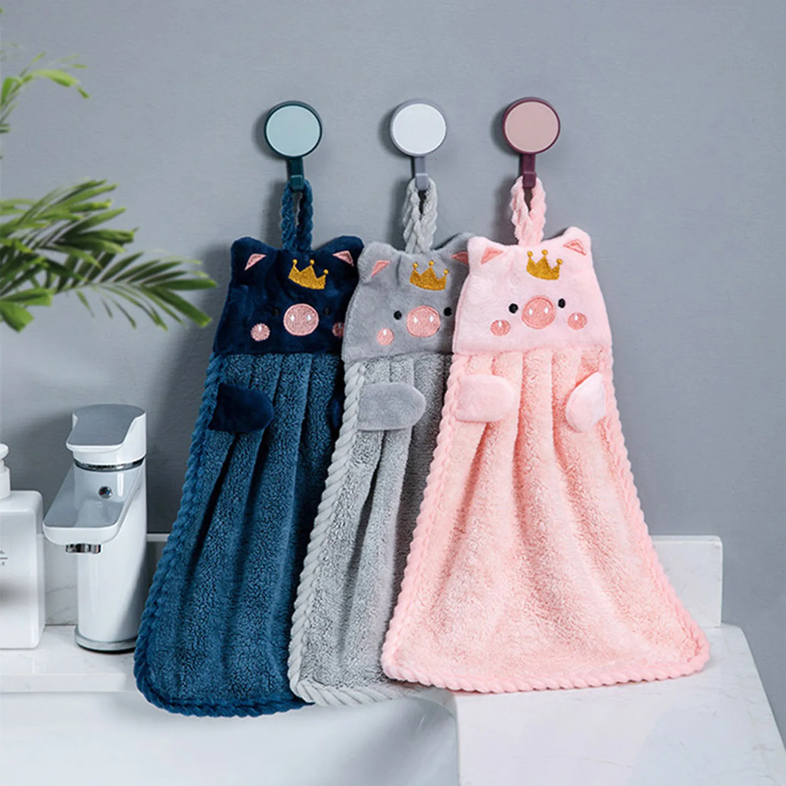 

Little Pig Towel Household Cute Absorbent Kitchen Towel Lazy Rag Towel Towel Children's Hand Towel Dish Wash Sponge