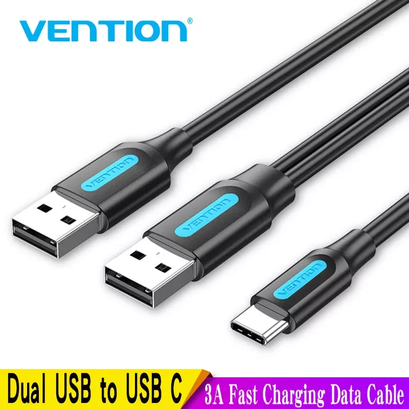 

NEW Type C Dual USB with Power Supply 3A Fast Charging Data Cable Note 3 S5 Hard Disk Micro USB 3.0 Cable