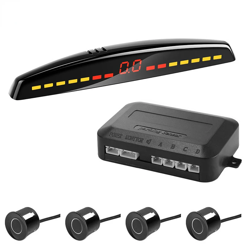 

Car Led Parking Sensor Auto Car Detector Parktronic Display Reverse Backup Radar Monitor System With 4 Sensors