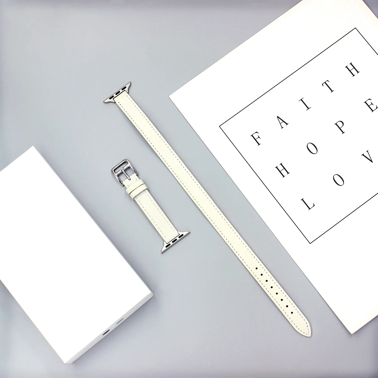 Suitable for apple watch strap 38mm 40mm 41mm fashion double lap simple genuine leather 42mm 44mm 45mm 49mm replacement bracelet