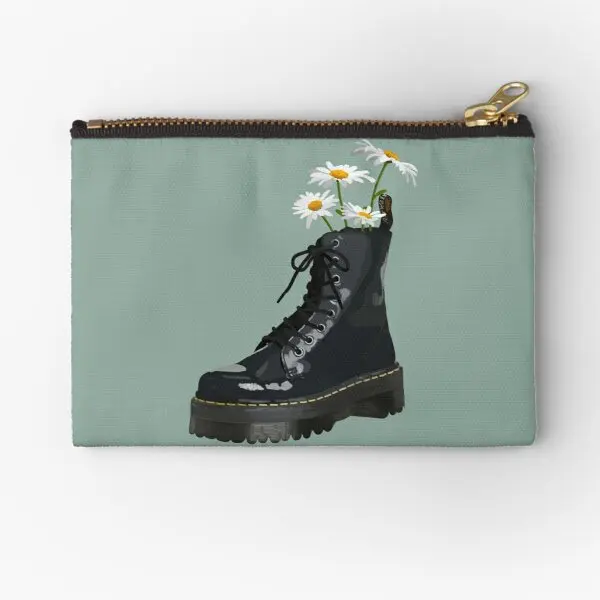 Dr Martens Boot With Flowers  Zipper Pouches Underwear Cosme