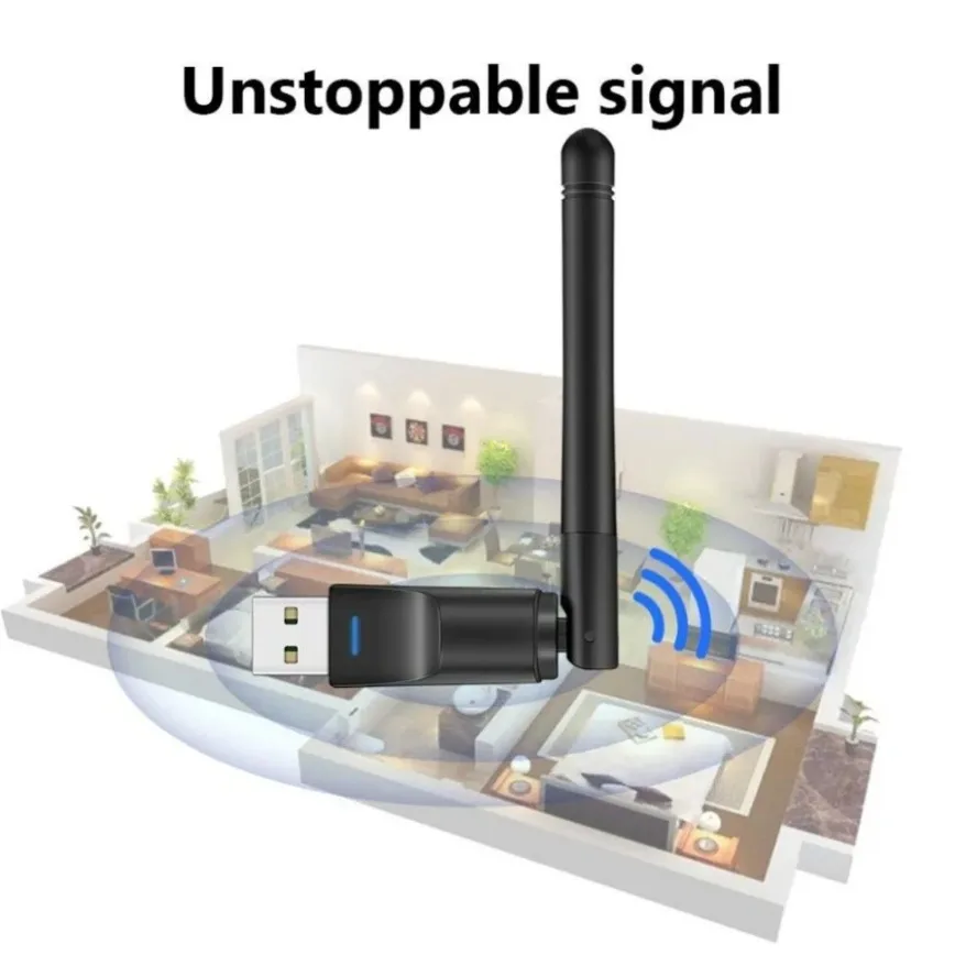 Фото 150 Мбит/с USB-адаптер Wi-Fi 2,4 ГГц с антенной MT7601 USB Беспроводная сетевая карта 802.11n/g/b Ethernet-ключ LAN ПК WiFi-приемник №5