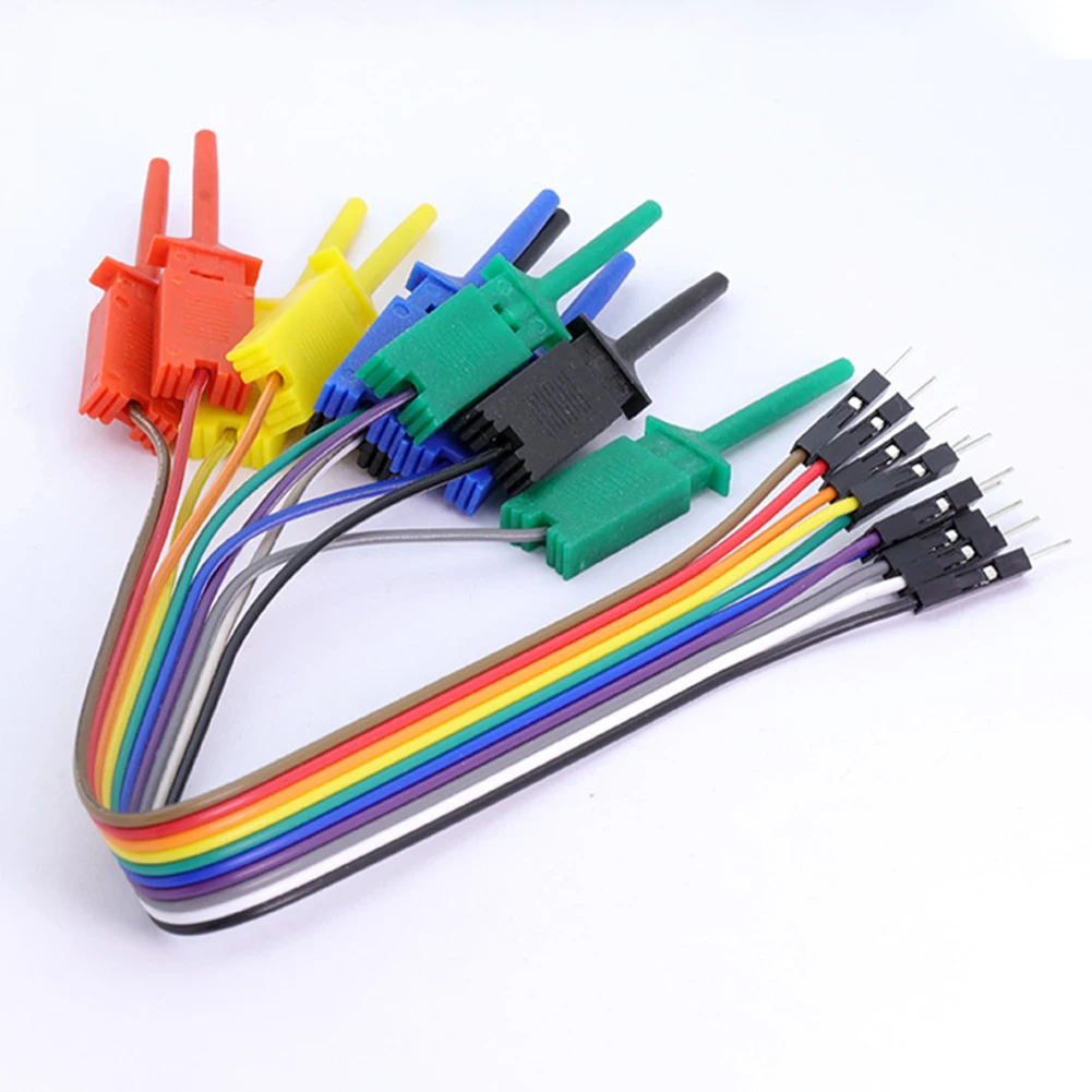 

1 Set 25cm 10 Needles Hook Clamp Kit 5 Colors Plastic Metal Logic Analyzer Cable Clamp Probe For Chips Pins Connecting Testing