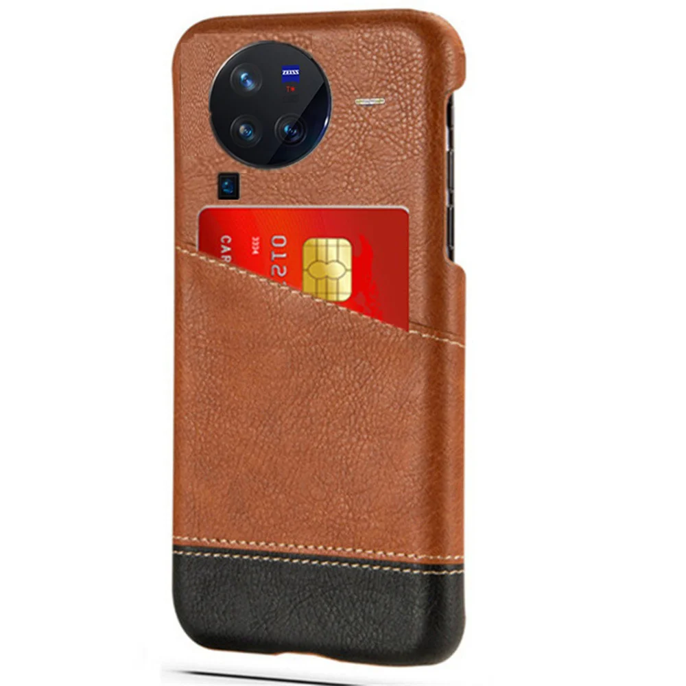 

Phone Case Case For VIVO X80 Pro Mixed Splice PU Leather Credit Card Holder Cover For VIVO X80 X70 Pro Plus X60 Pro Plus Funda