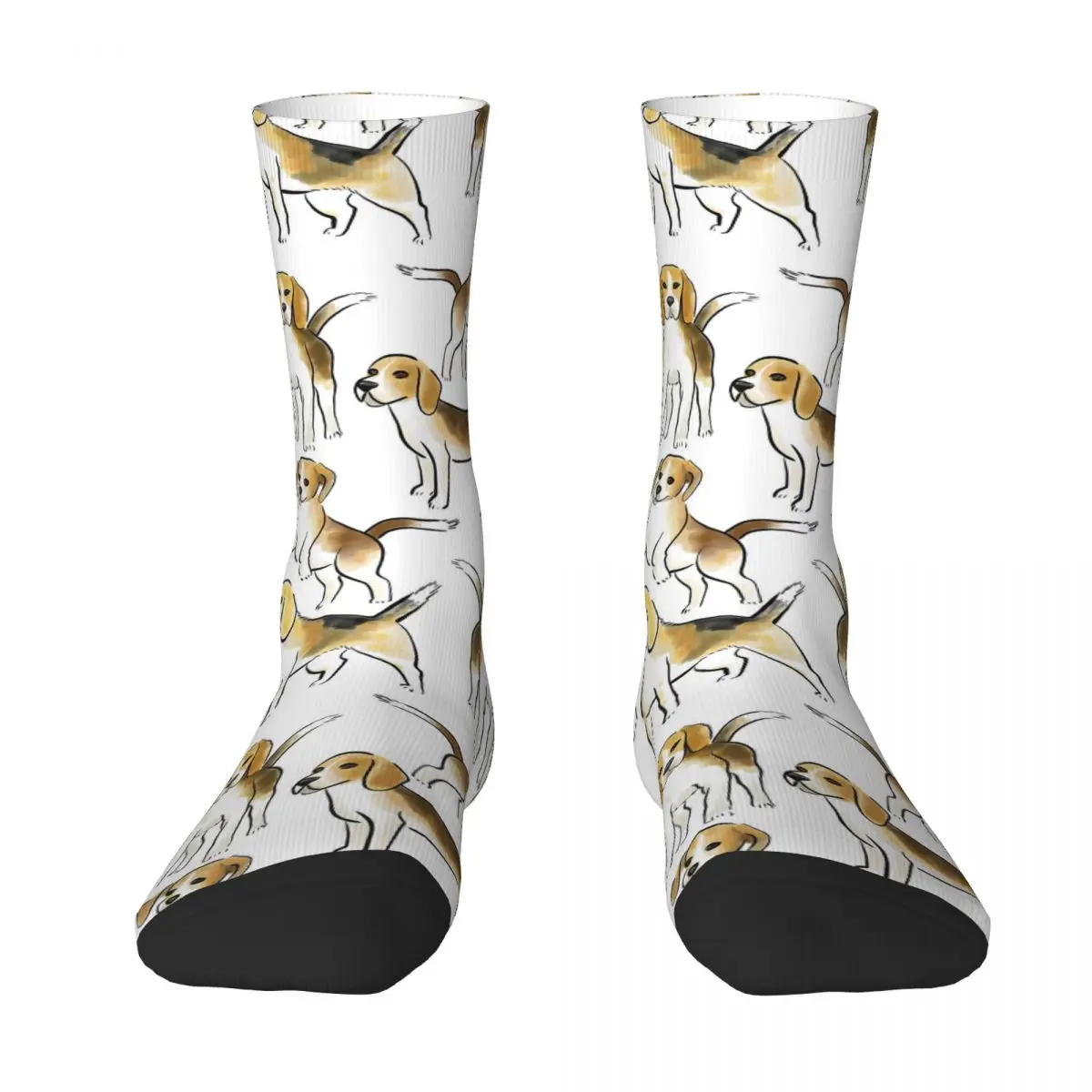 Watercolor Seamless Background With Beagle Dogs Breed Adult Socks,Unisex socks,men Socks women Socks