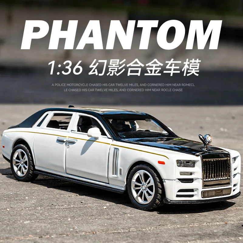 

1:36 Rolls Royce Phantom sedan High Simulation Diecast Metal Alloy Model car Sound Light Pull Back Collection Kids Toy Gifts