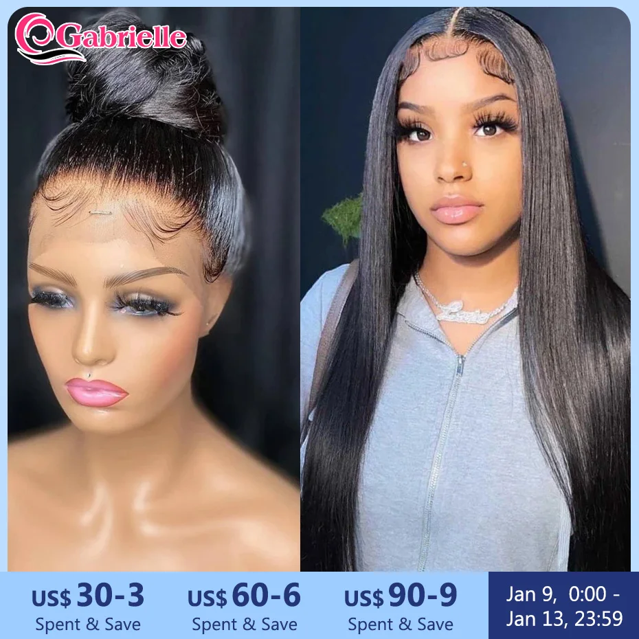 

Gabrielle парики из человеческих волос на сетке спереди 360, парик на сетке спереди, хвост, предварительно выщипанный бразильский парик с прямыми ...