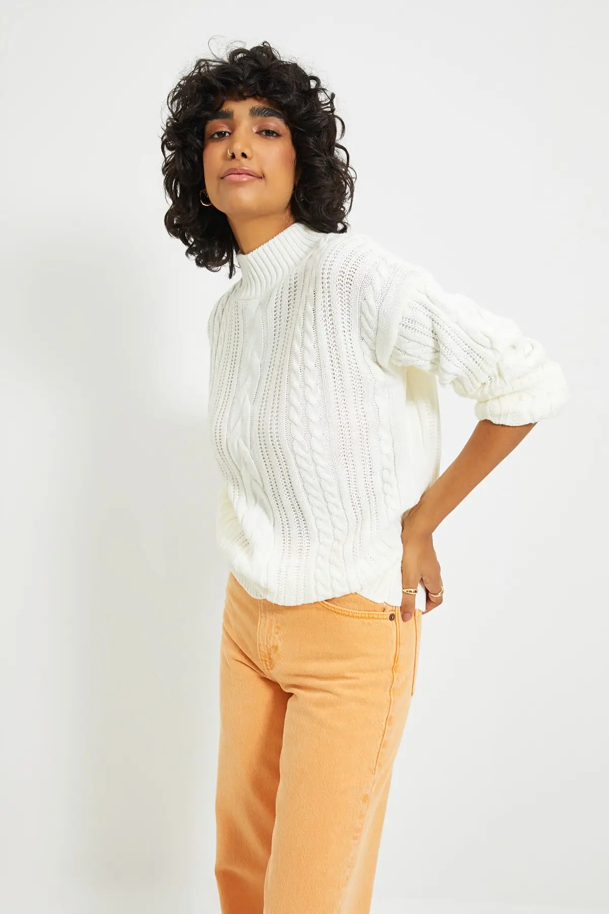 

Trendyol Mesh Detailed Knitwear Sweater TWOAW22KZ1444